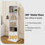 Armoire à maquillage et à bijoux rotative à 360 ° avec miroir et tablettes-2143557357