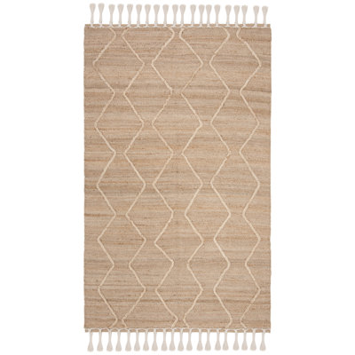 Debroh Natural Fiber Hand Woven Jute Geometric Rug