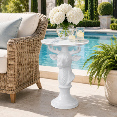 Table d'appoint 19,69 po en résine de cerf blanc