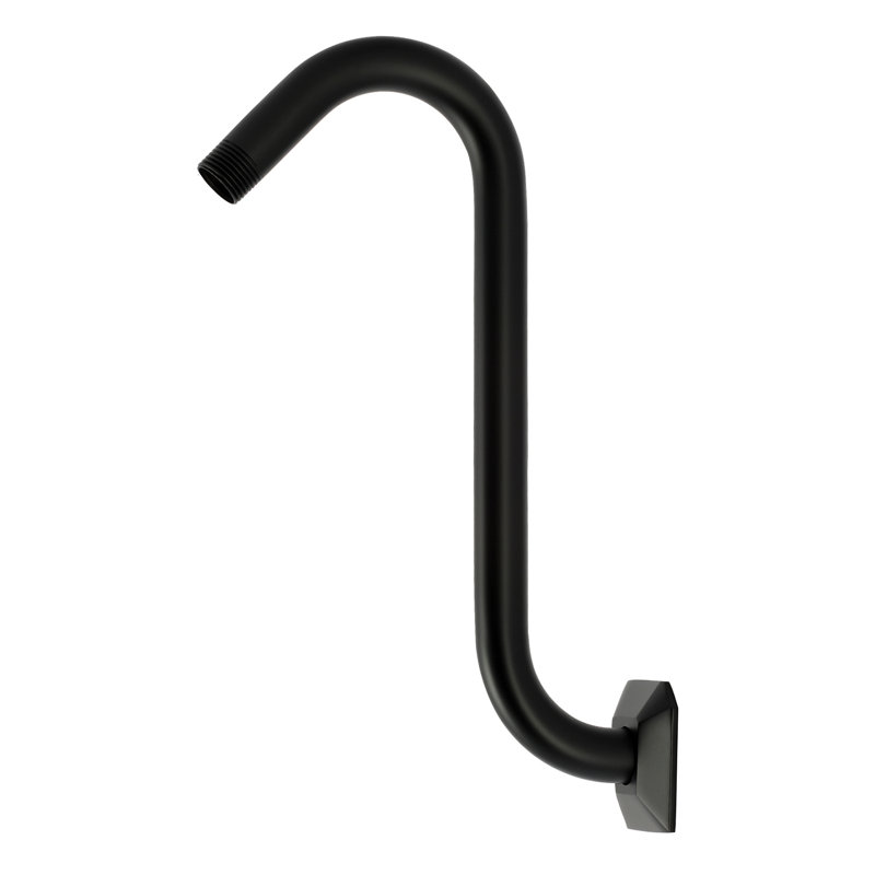 Bras de douche en forme de S avec bride hexagonale Kingston, Noir mat