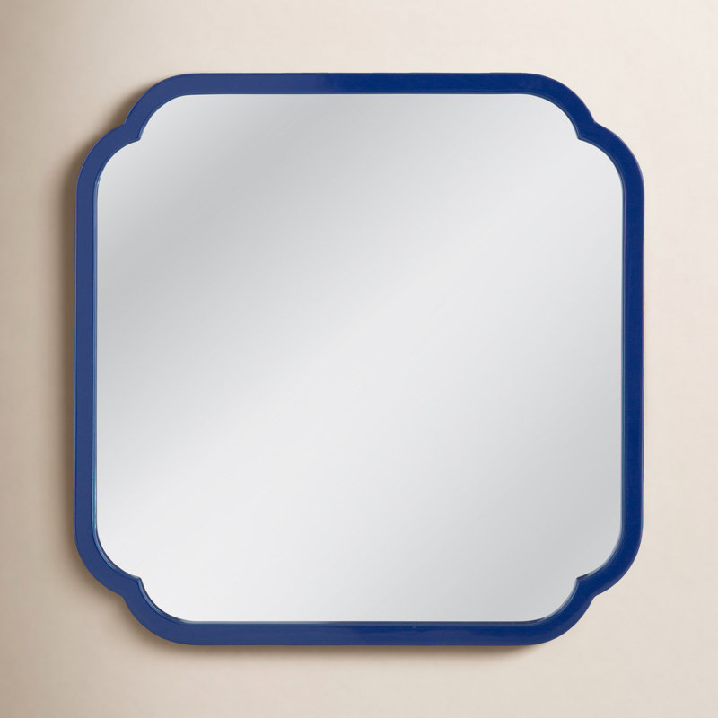 Baltic Wood Scalloped Wall Mirror, Navy