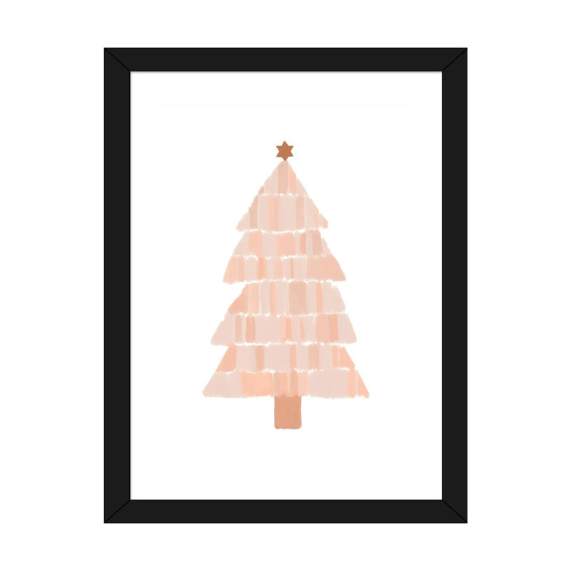 "Arbre de Noël" par Orara studio, reproduction d’art, Blanc, H 32 po x l 24 po x P 1 po, Papier encadré noir