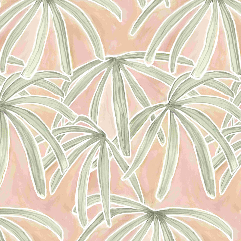 Boho Palms - Peinture, H 12 po x l 12 po, Non, Toile tendue