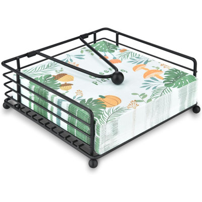 Porte-serviette pour table et cuisine - Distributeur de serviettes plat moderne pour la maison et l'extérieur, porte-serviettes en papier avec bras lesté pour un accès facile - Gardez votre salle à manger bien rangée et organisée