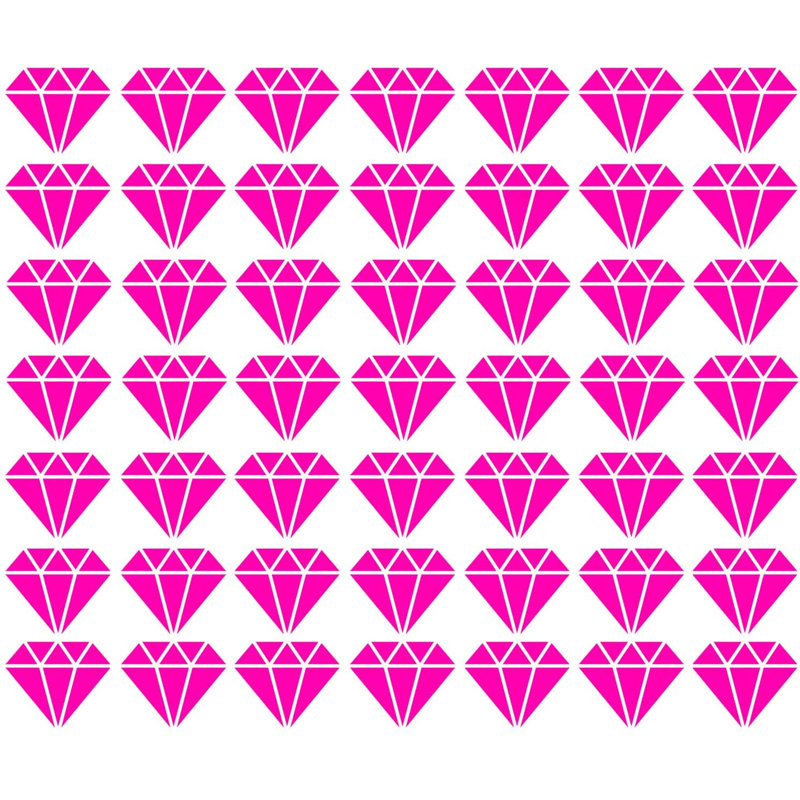 Décalcomanie murale Diamond, Rose vif