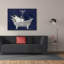 Toile épique Graffiti «Floral Bath 1 Indigo» par Courtney Prahl, 54 po x 40 po-1098237563