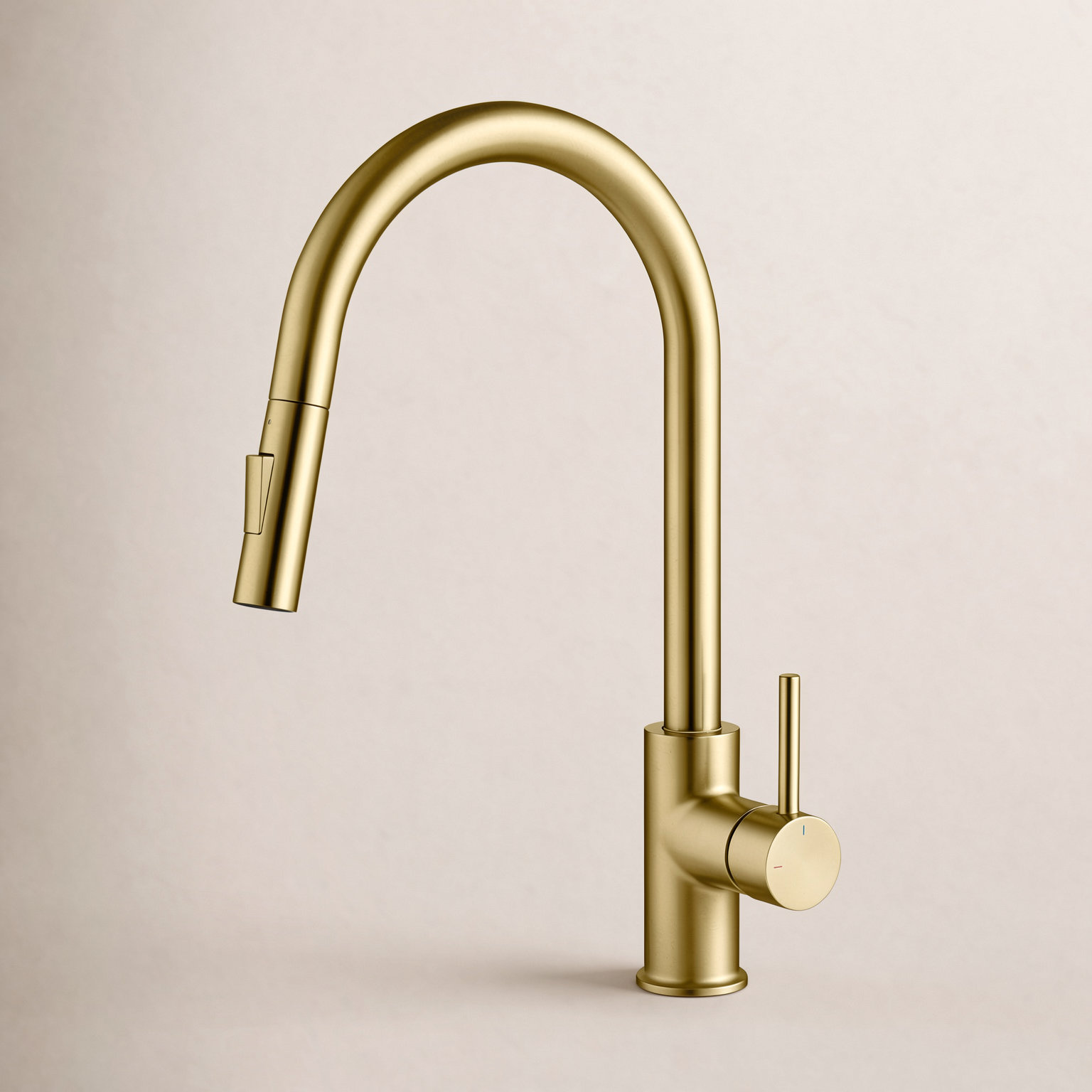 Circular Pull-Down Kitchen Faucet, Brushed Gold