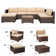 Axwell Wicker 5 - Person Modular Patio Conversation Sets with Cushions