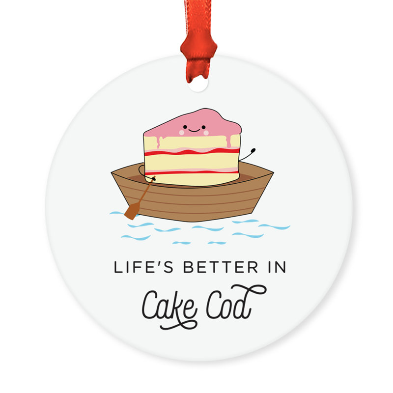 Ornement en forme de boule de gâteau Funny Food pun