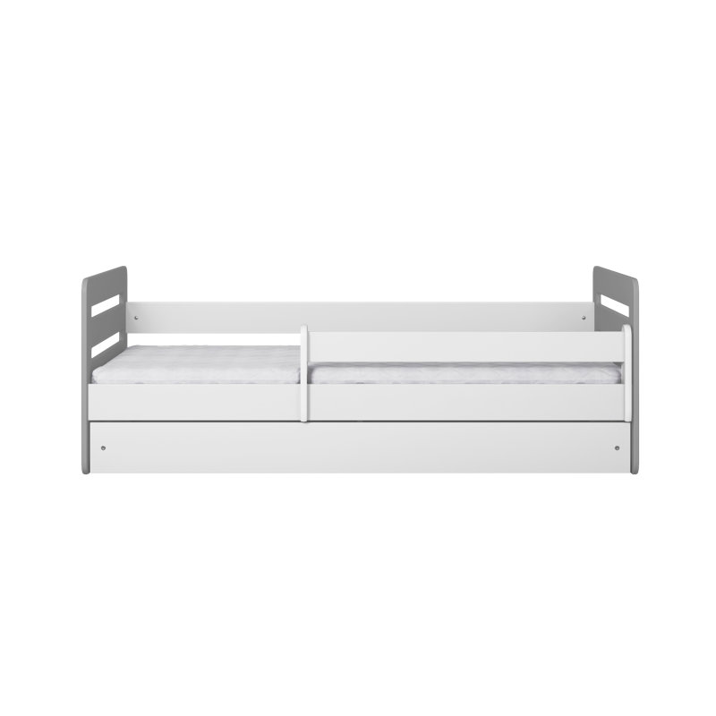 Molly Drawer Convertible Bed and Mattress, Grey, European Toddler (80 x 160 cm)