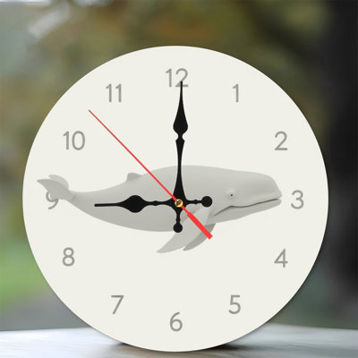 Horloge murale baleine blanche