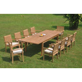 Delvale Outdoor 11 - Piece Teak Dining Set