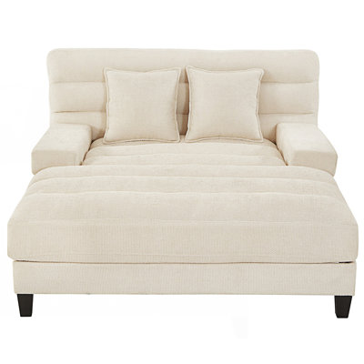 Modern Chaise Lounge Sofa, Upholstered Lounge Sofa Chair With Adjustable Backrest And LED Light Strip