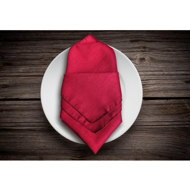 Aizhan Polyester Square Napkin, Holiday Red, 10" x 10"