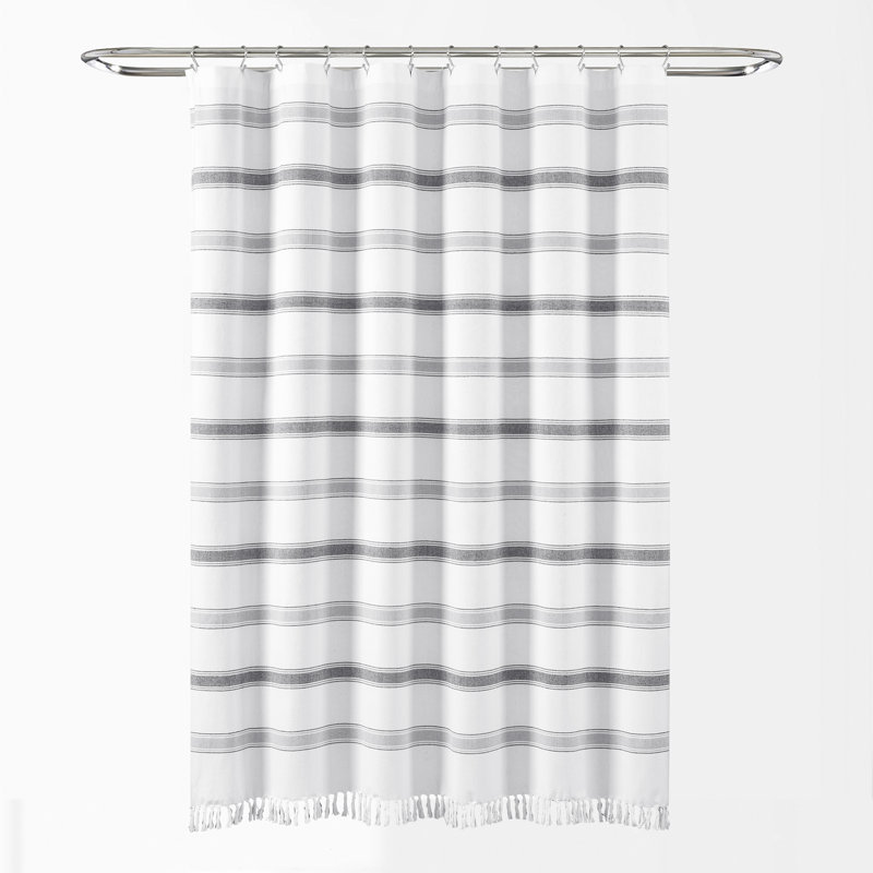 Rideau de douche rayé simple, Gris