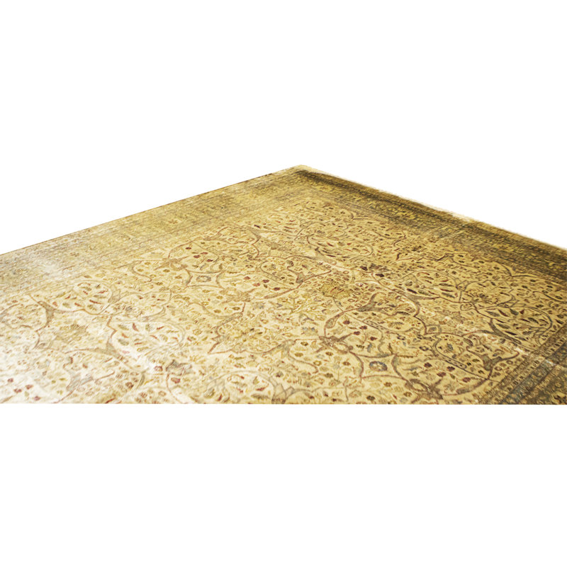 Tapis de haute qualité noué à la main, or et vert