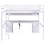 Lit mezzanine double avec bureau, armoires, tiroirs et plateau de chevet, station de charge-458669143