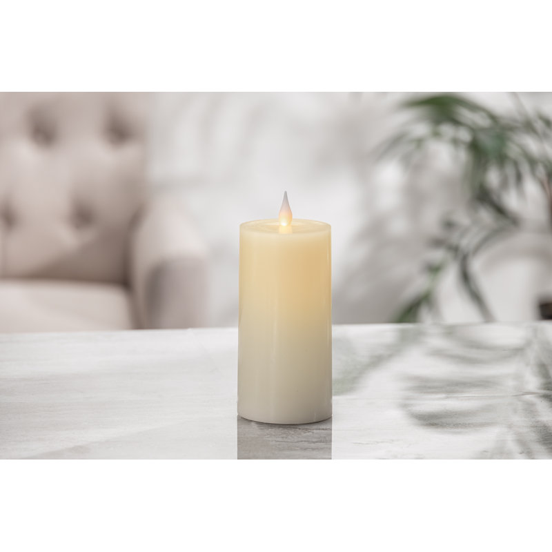 Ensemble de 2 bougies pilier à DEL Bisque Wax Bonetti, 7,2 po x 3 po, 2