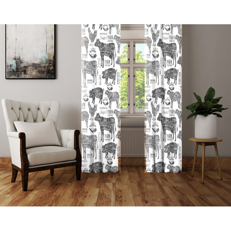 Semi Sheer Curtain Panel Pair, 40" W x 61" L