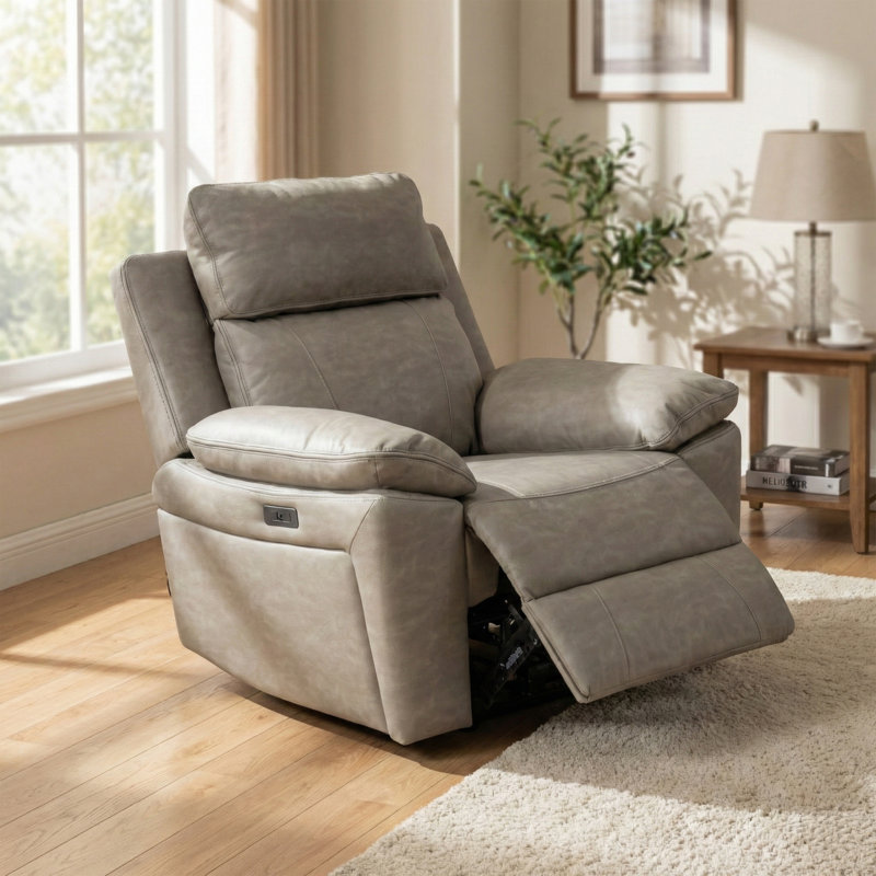 Ceazia 100cm Wide Standard Recliner, Light Grey