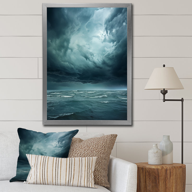 Adolf Ocean Storm Harmony I, reproduction d'art sur toile, H 32 po x l 16 po x P 1 po, Cadre photo argenté
