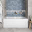 Baignoire en alcôve en acrylique blanc brillant avec drain extérieur 60 po x 32 po Streamline-108366730