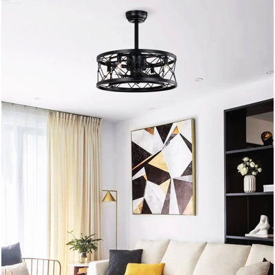 Vintage Farmhouse Reversible Silent Motor Ceiling Fan with Lights Matte Black