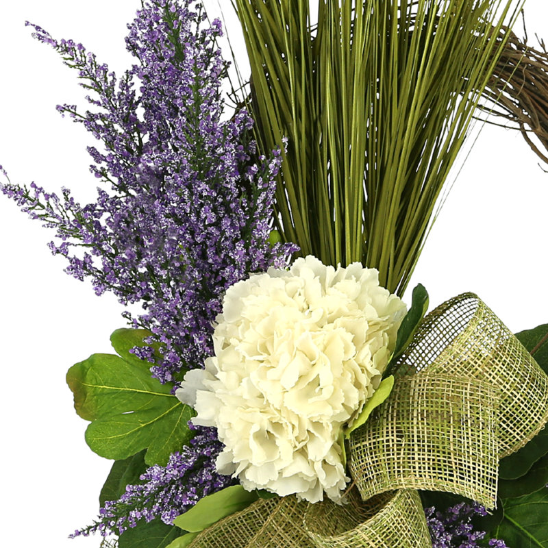 Alma Wreath with Hydrangea, Heather and Grass