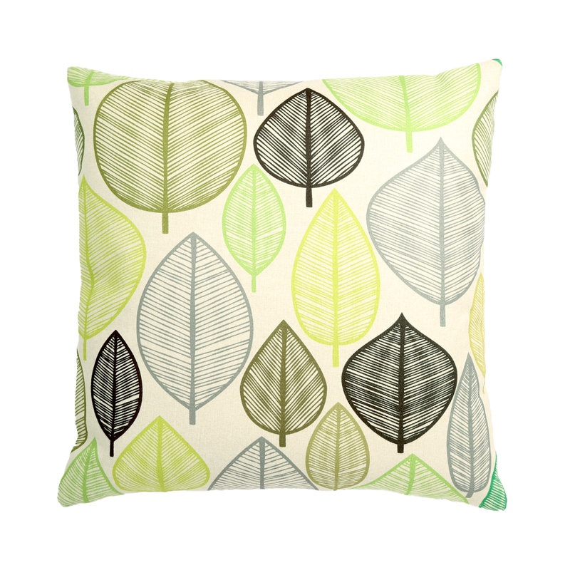 Leaf Floral Reversible Throw Pillow, Feather, Green