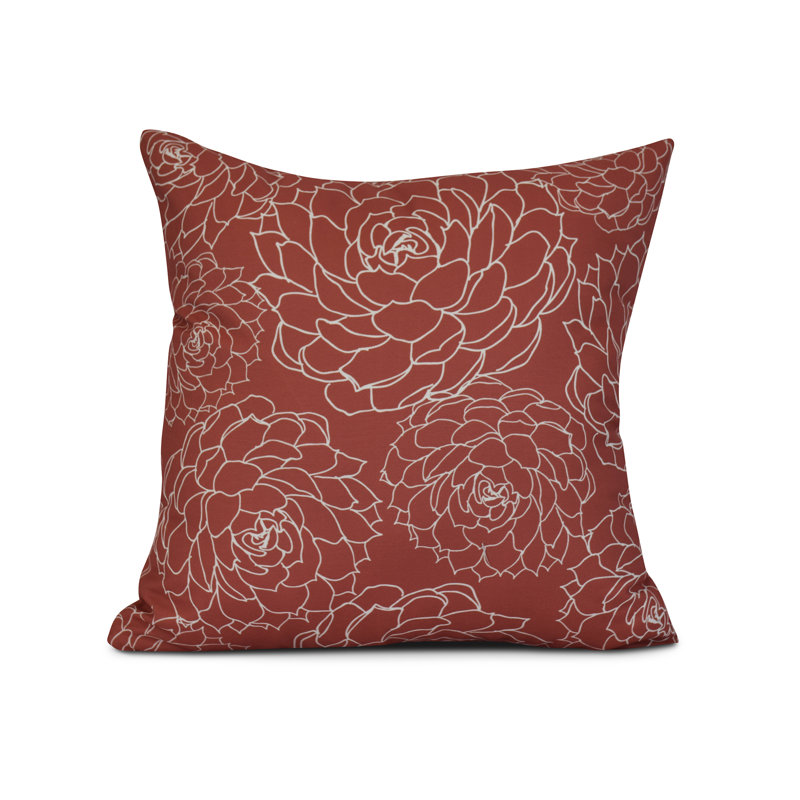 Floral Frolic Floral Reversible Throw Pillow, 26" H x 26" W x 7" D, Orange