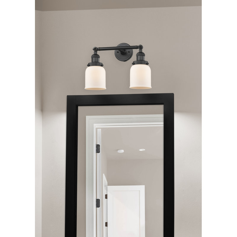ClipperCove 2 - Light Dimmable Vanity Light, 60 Watt Vintage Incandescent Bulb, Matte White Cased, Matte Black