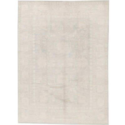 Tapis beige / gris de haute qualité noué à la main