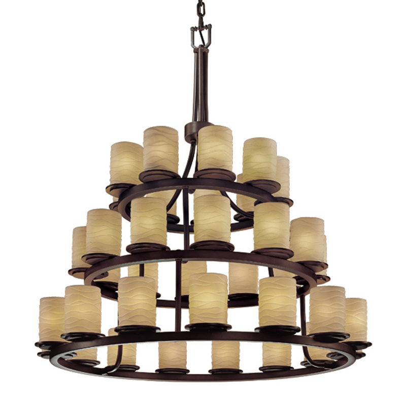 Lustre à niveaux ombré 36 lumières Donatello, Bronze foncé