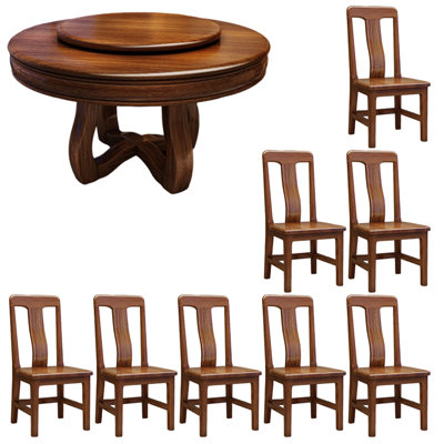 Modern solid wood round table set