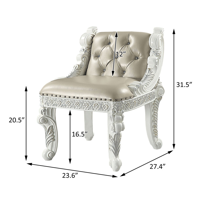 Tabouret de coiffeuse en cuir Xochitl Vegan