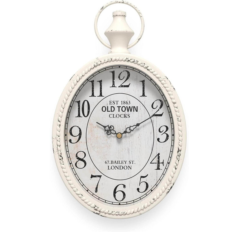 Metal Wall Clock, White