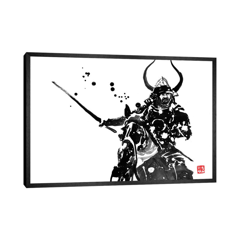 Horse Riding by Péchane - Print on Canvas, 66.04 cm H x 45.72 cm W, Black Framed