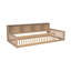 Lit au sol en bois moderne avec rangement et ports USB-478896639