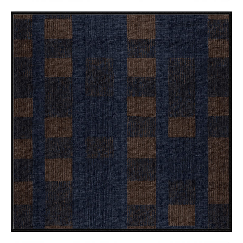 Machine Washable Checkered Gray Area Rug, Square 7'