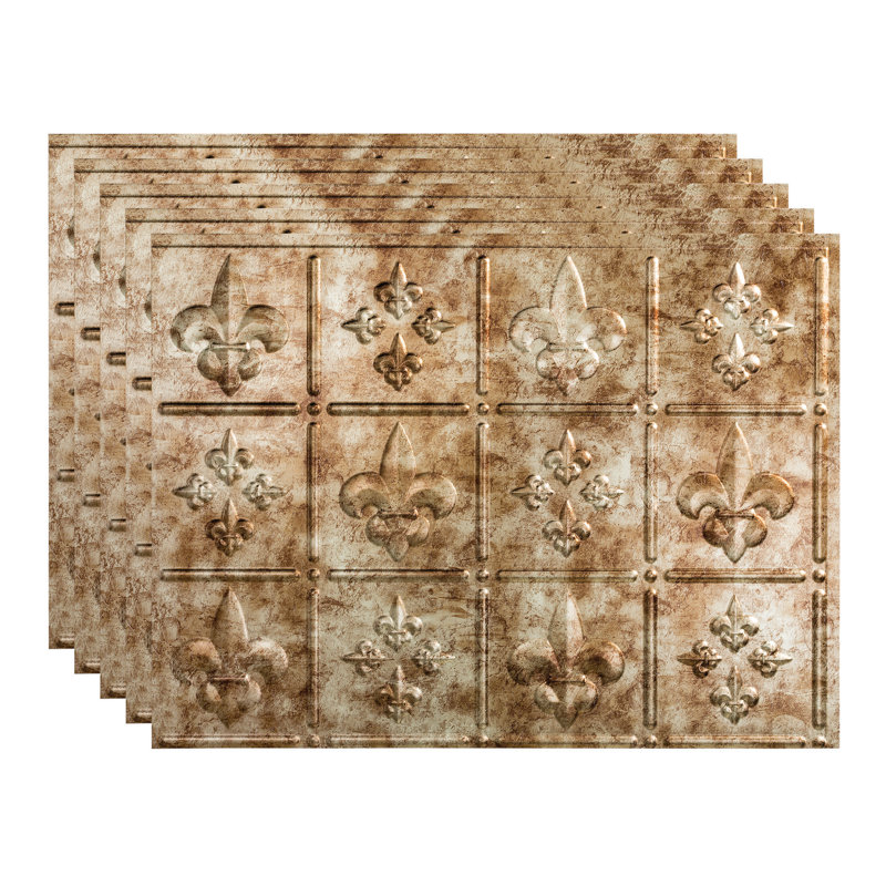 Panneau de dosseret décoratif en vinyle FASÄDE Fleur de Lis 18 po x 24 po, Bronze Bermudes