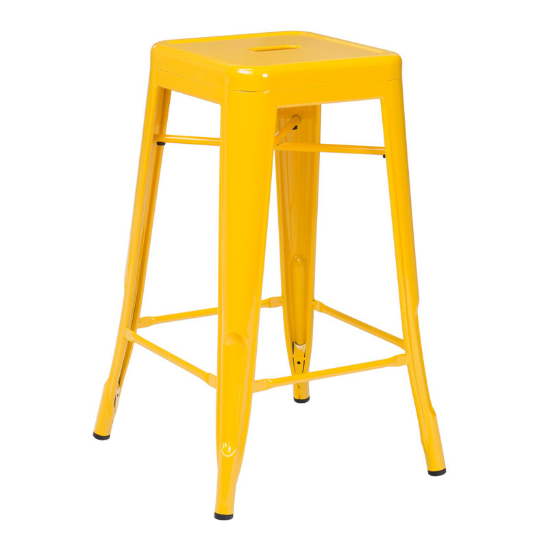Tabouret de bar et de comptoir Cheryllynne, Jaune, Tabouret de comptoir (siège d'une hauteur de 26 p