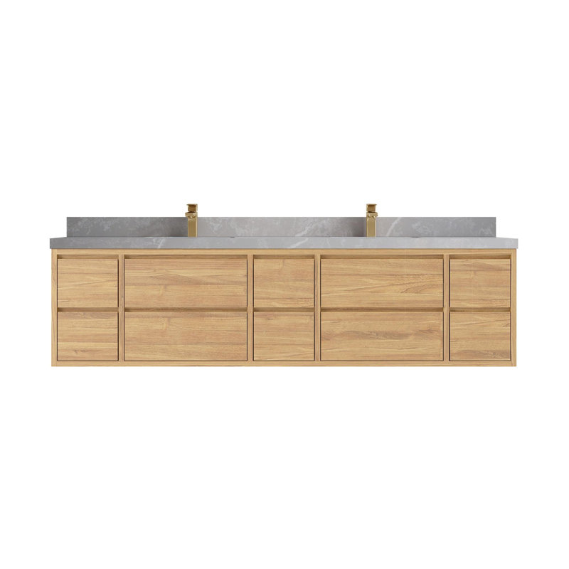 Meuble-lavabo double 84 po avec comptoir en quartz Cadge