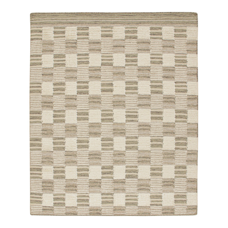 Scandinavian Wool Geometric Area Rug, Rectangle 9' x 12'
