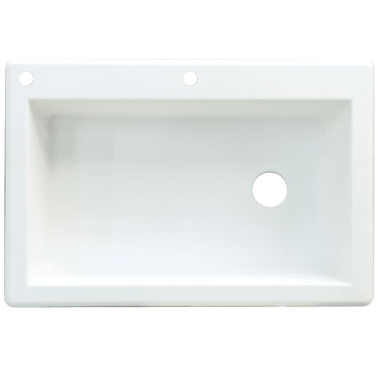Radius 33'' L Single Bowl Granite Kitchen Sink, 2 hole, White
