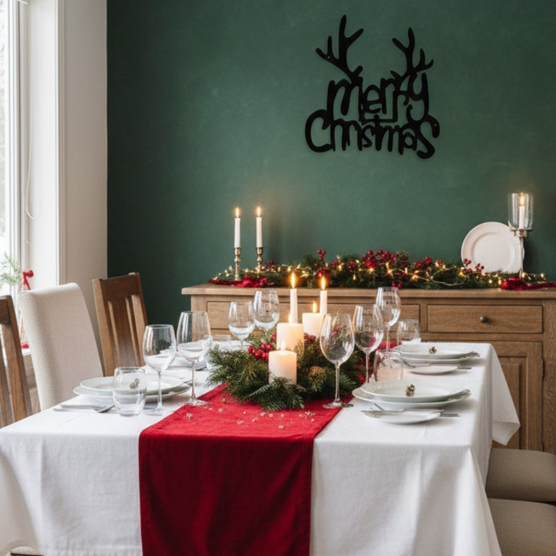 Christmas Reindeer and Christmas Phrases Decorative Accent