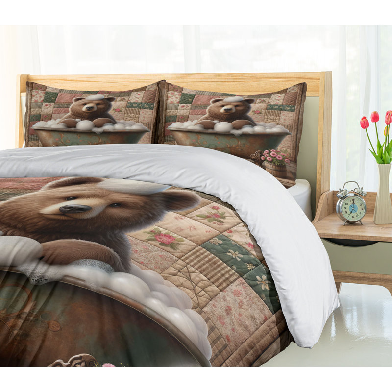 Rustic Duvet Cover, California King Duvet Cover + 2 Standard Shams