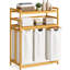 Armoire à linge en bambou avec deux tablettes de rangement