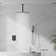12 In Rainfall Shower System - Ceiling Mount, Rain Shower Heads With Handheld Spray Combo, Thermostatic Shower Faucet Set Complete Shower Trim Kit With Rough-In Valve
