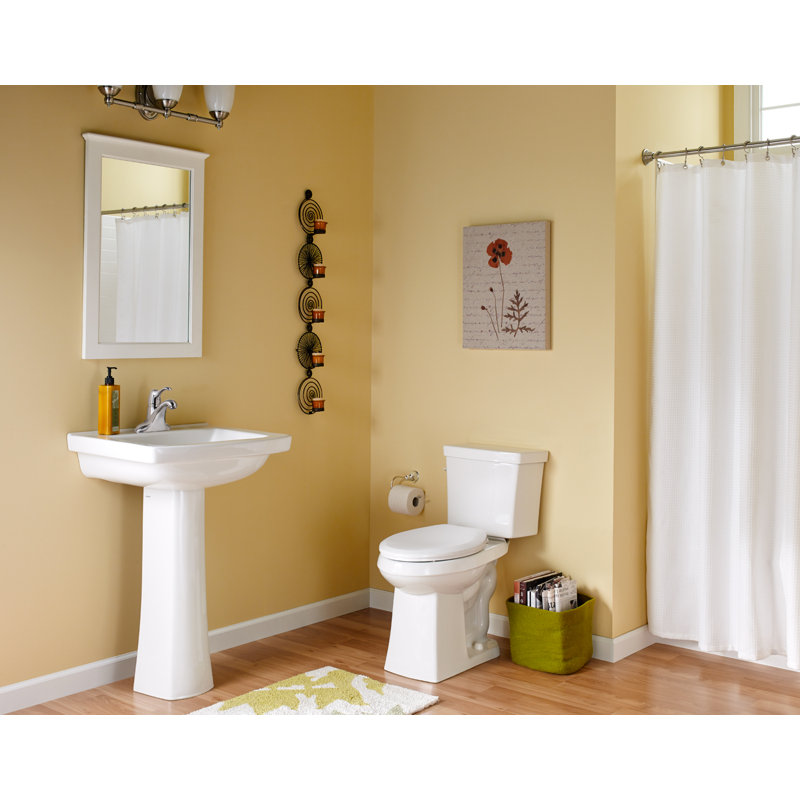 Lavabo de salle de bain rectangulaire en porcelaine vitreuse blanche avec trop-plein, Centres de 4 po