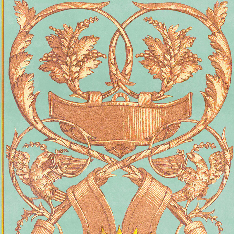 Renascimento Floral Wallpaper Roll, Blue/Brown/Yellow